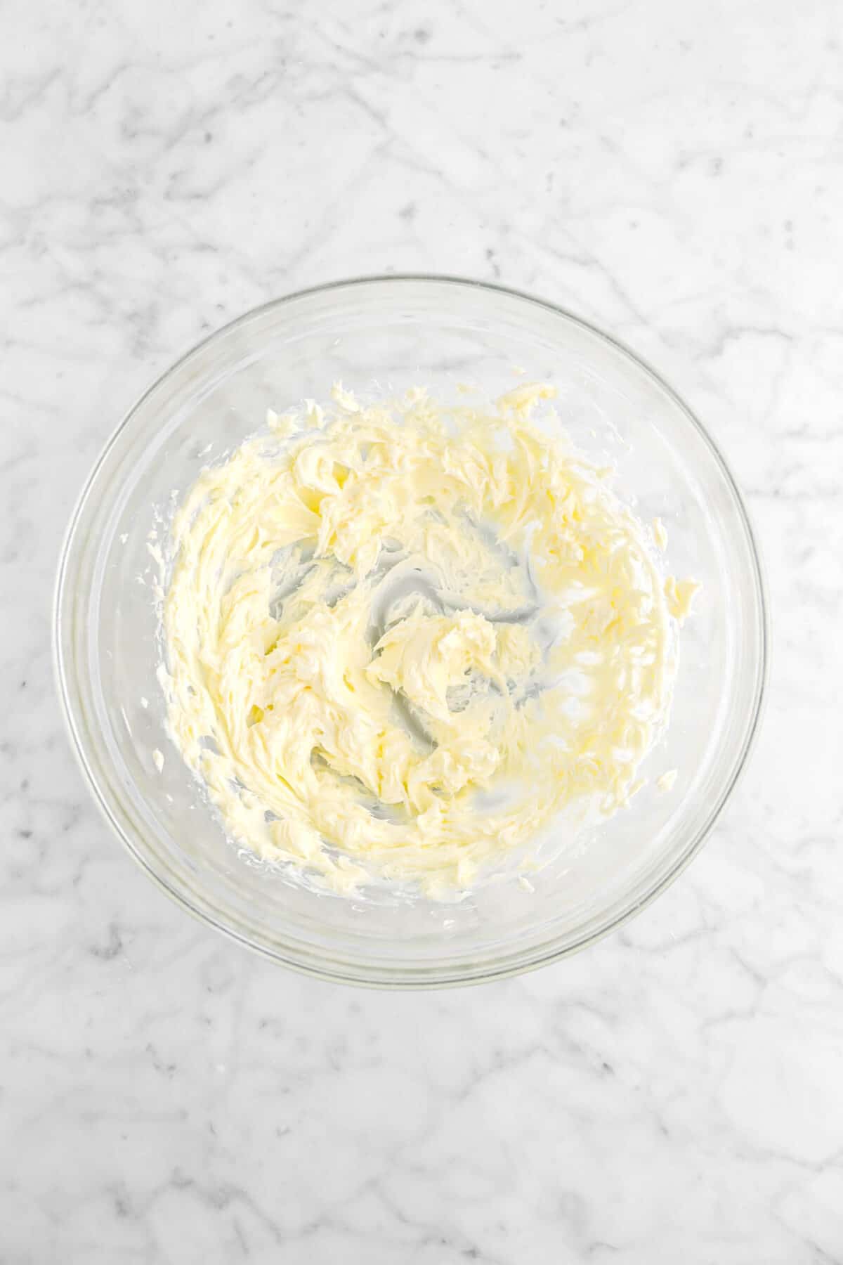 butter beaten until fluffy in glass bowl