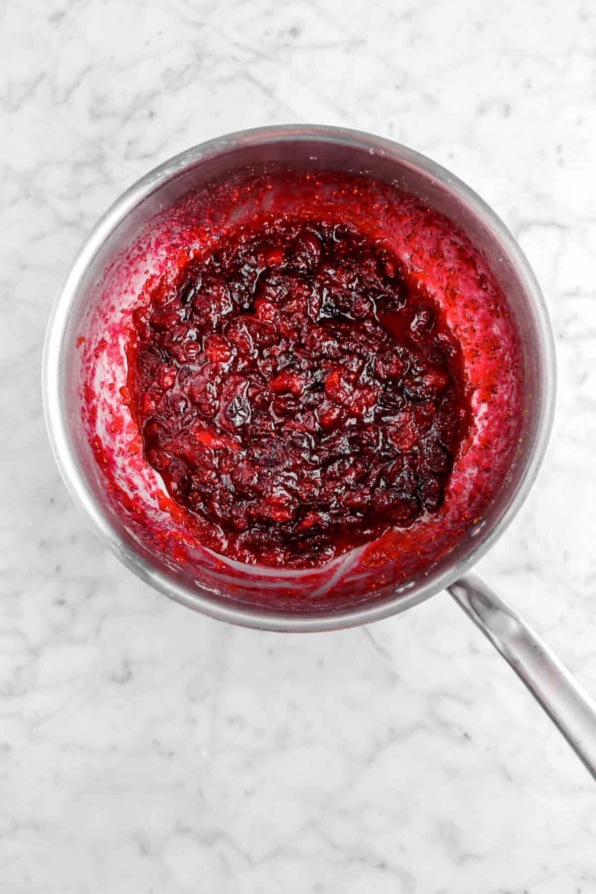 cranberry sauce in pot