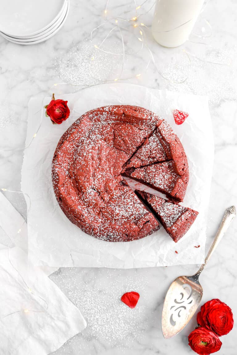 Flourless Red Velvet Fallen Soufflé Cake