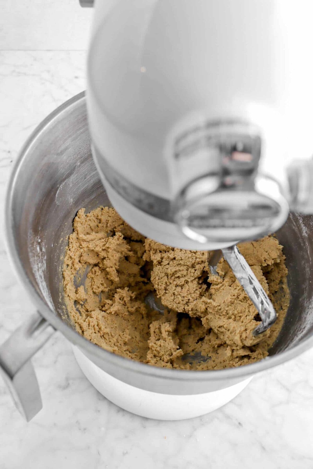 cookie dough in mixer