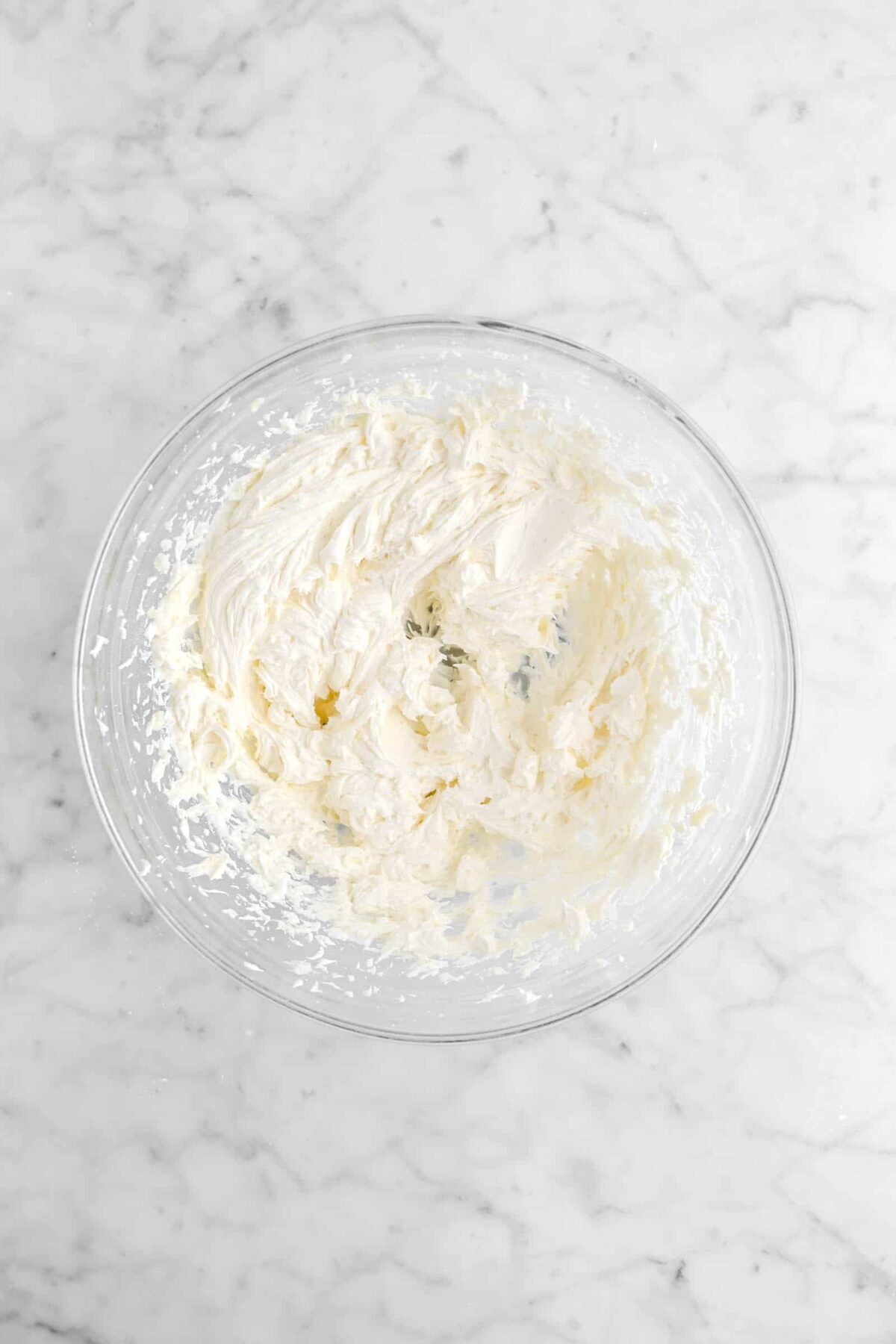 buttercream in glass bowl