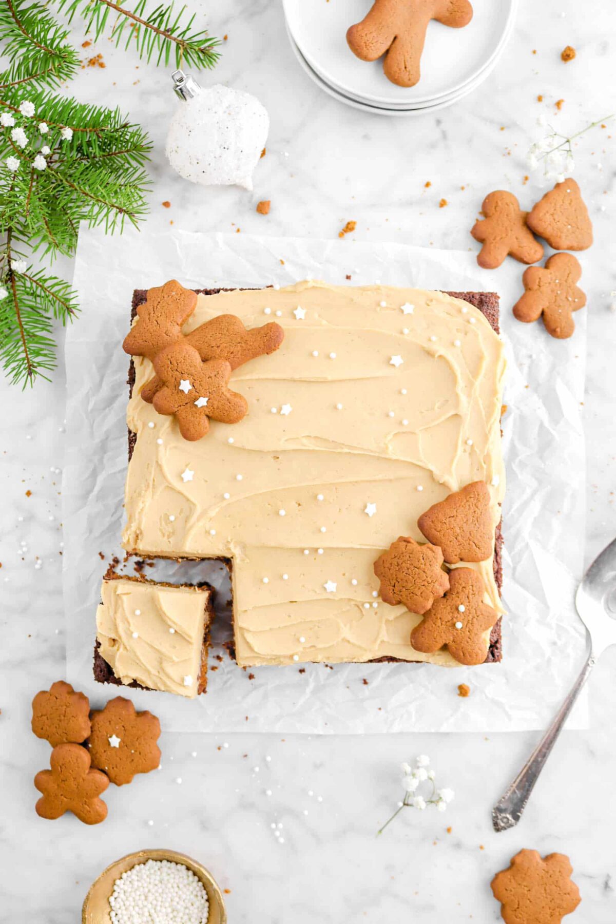 Gingerbread Sheet Cake with Spiced Molasses Frosting