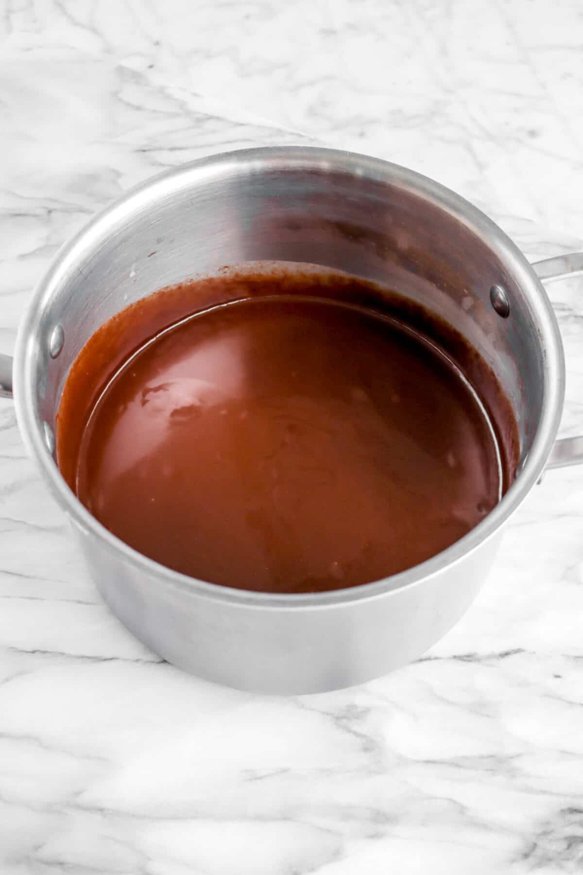 chocolate mixture in pot