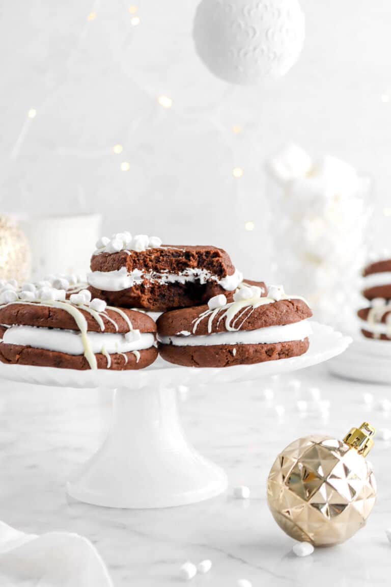 Hot Cocoa Sandwich Cookies with Marshmallow Fluff Filling