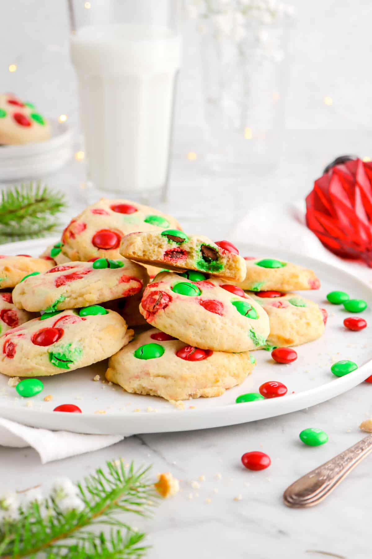 Christmas M&M Sugar Cookies