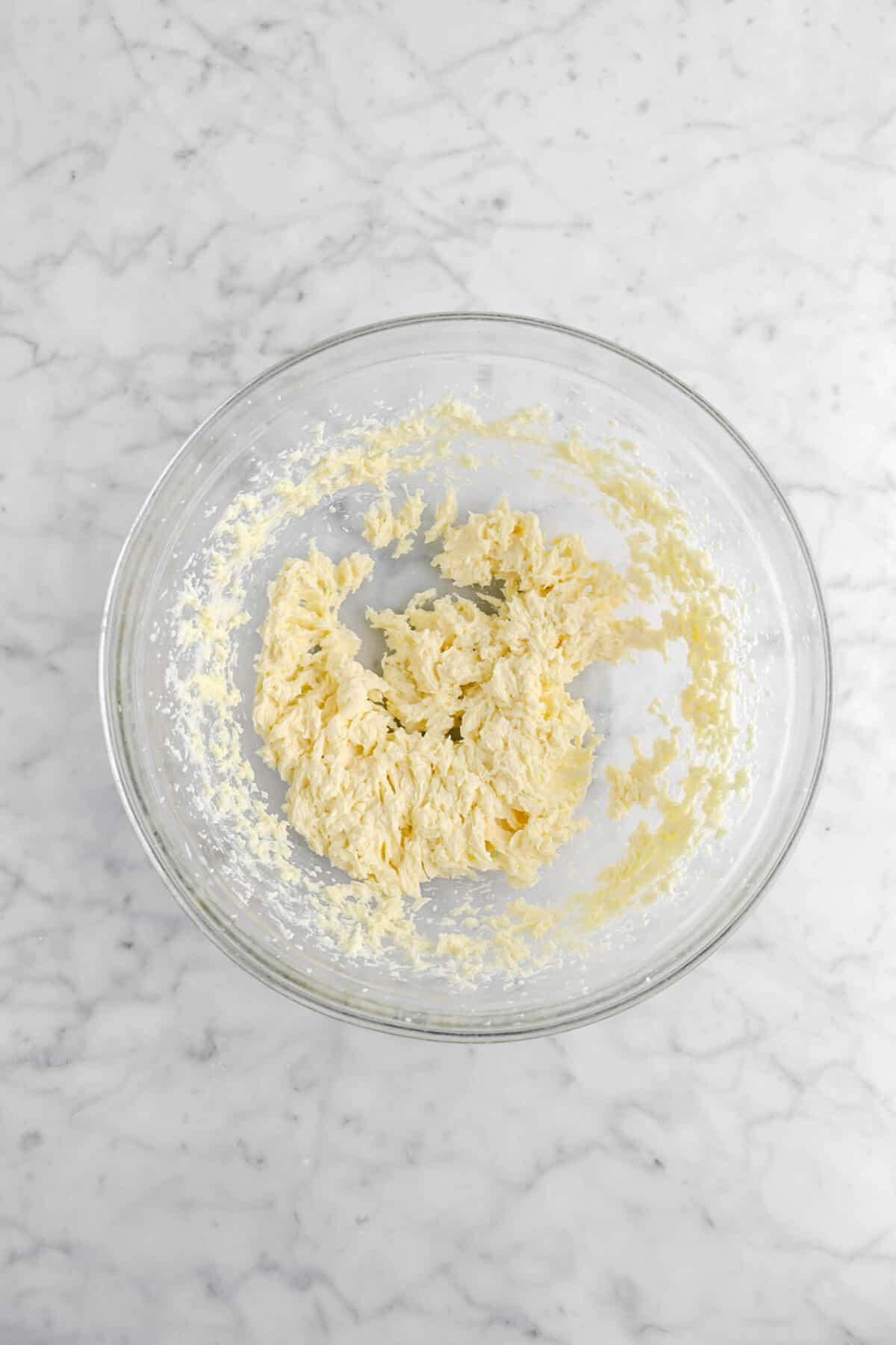 liquid ingredients mixed into butter mixture