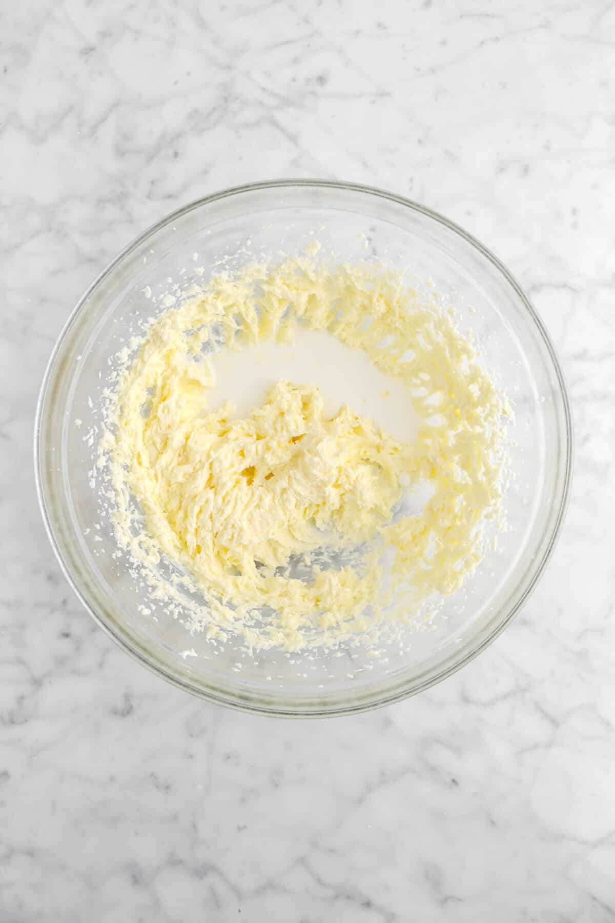 milk added to butter mixture
