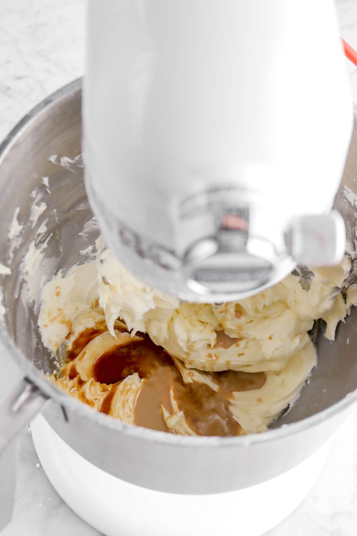 irish cream and vanilla added to to butter mixture