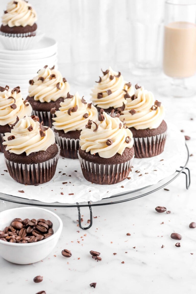 Chocolate Espresso Cupcakes with Irish Cream Frosting