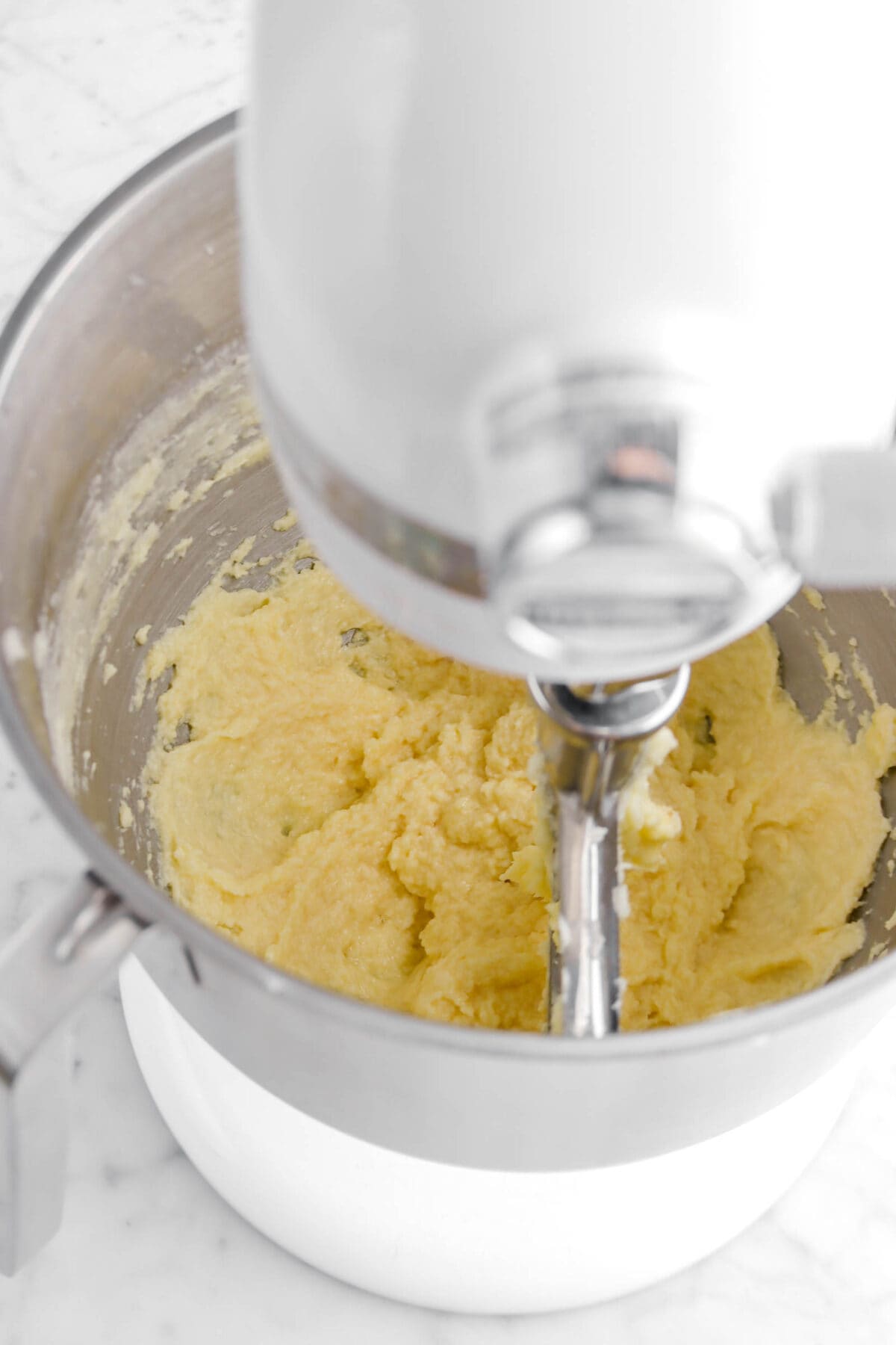 vanilla stirred into butter and egg mixture