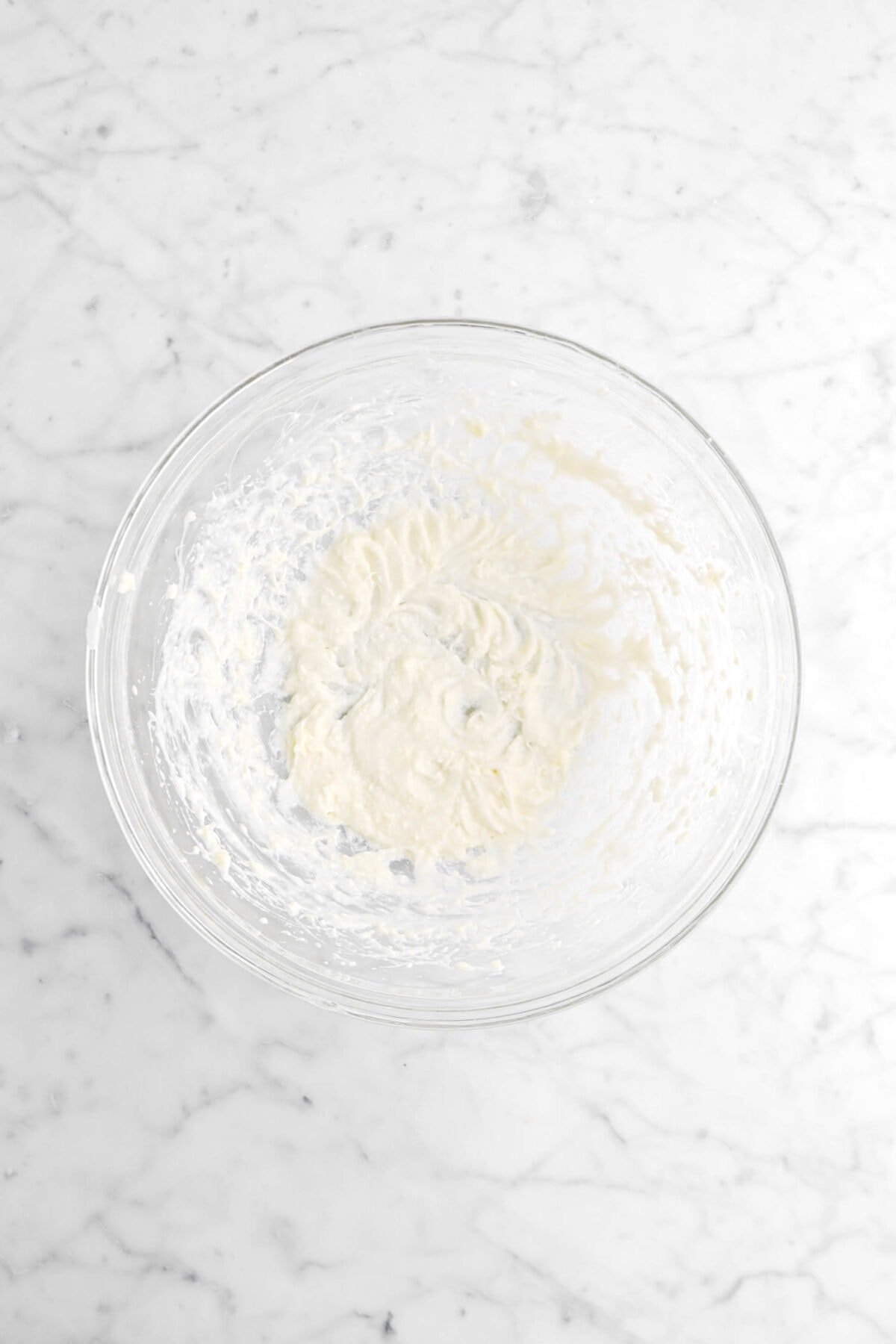 whipped butter mixture in glass bowl