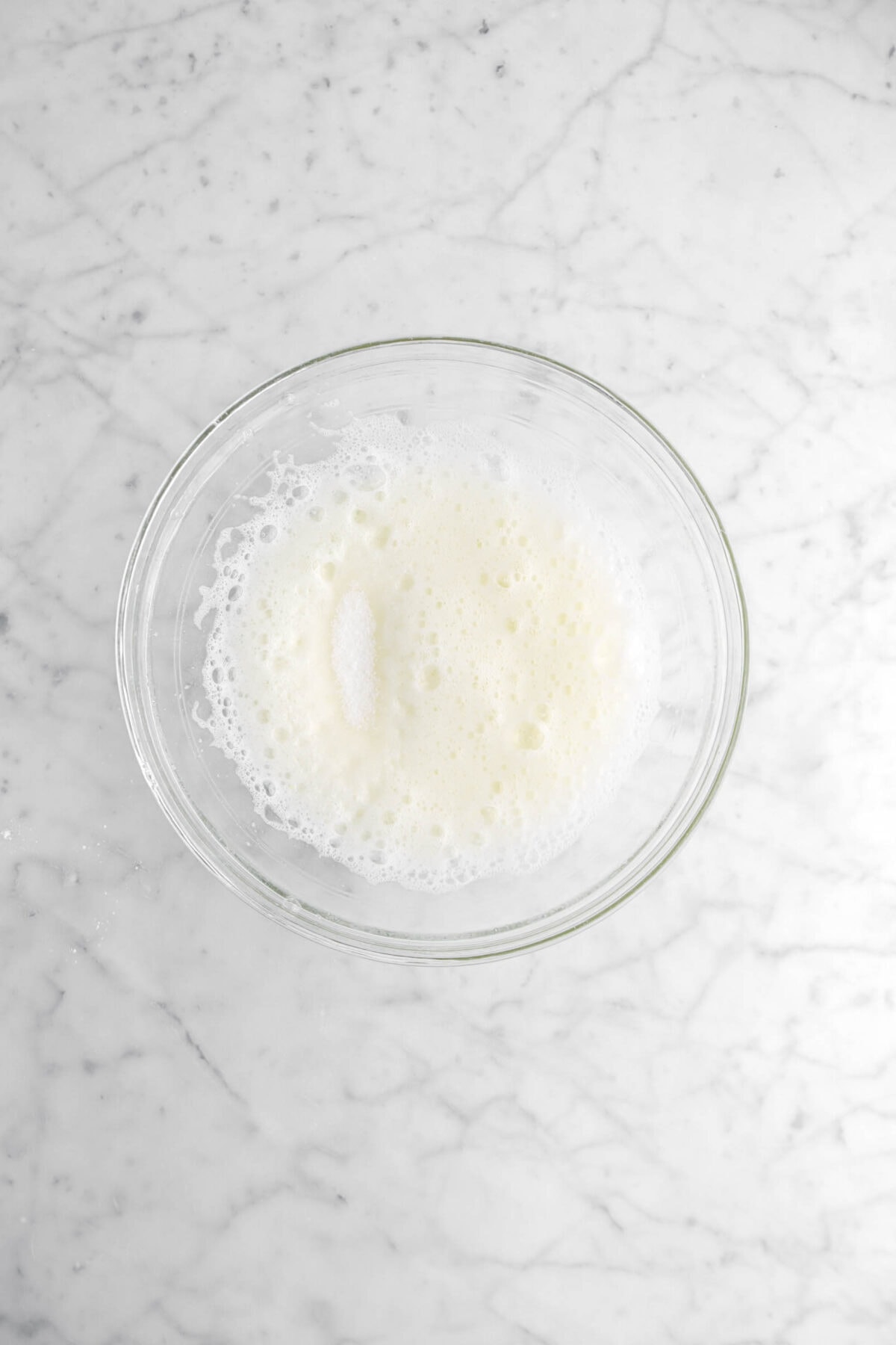 sugar added to foamy egg whites