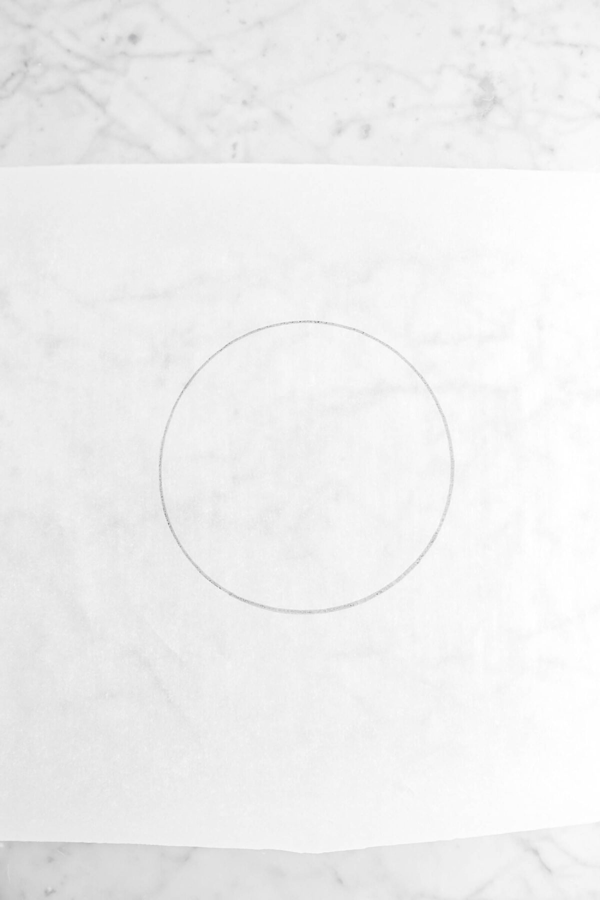 circle drawn onto parchment paper