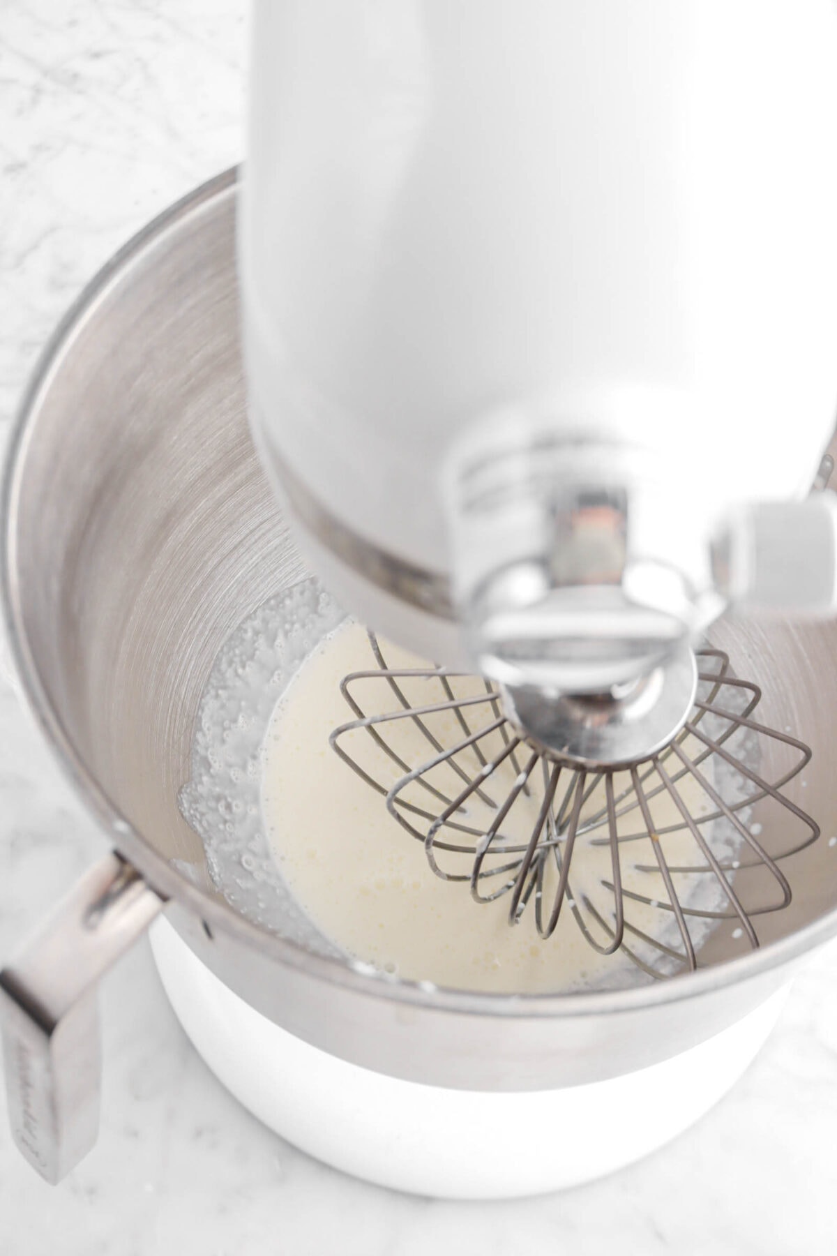 heavy cream in stand mixer bowl