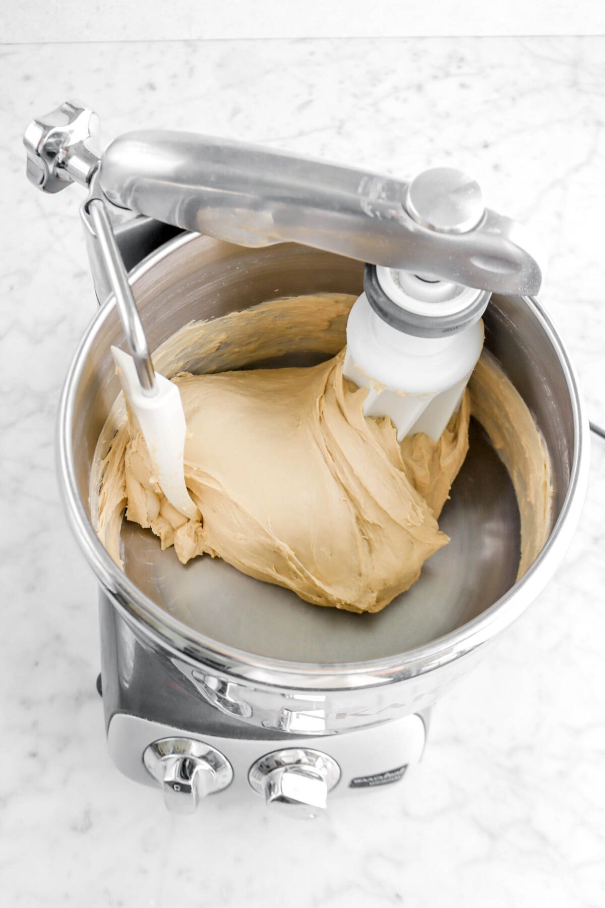 dough in mixer bowl