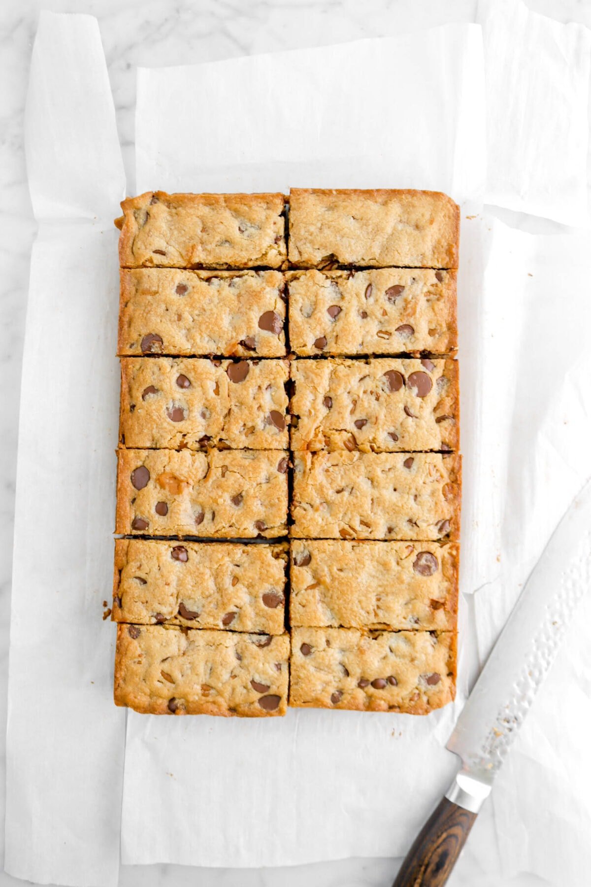 rectangular cookie cut into 12 bars