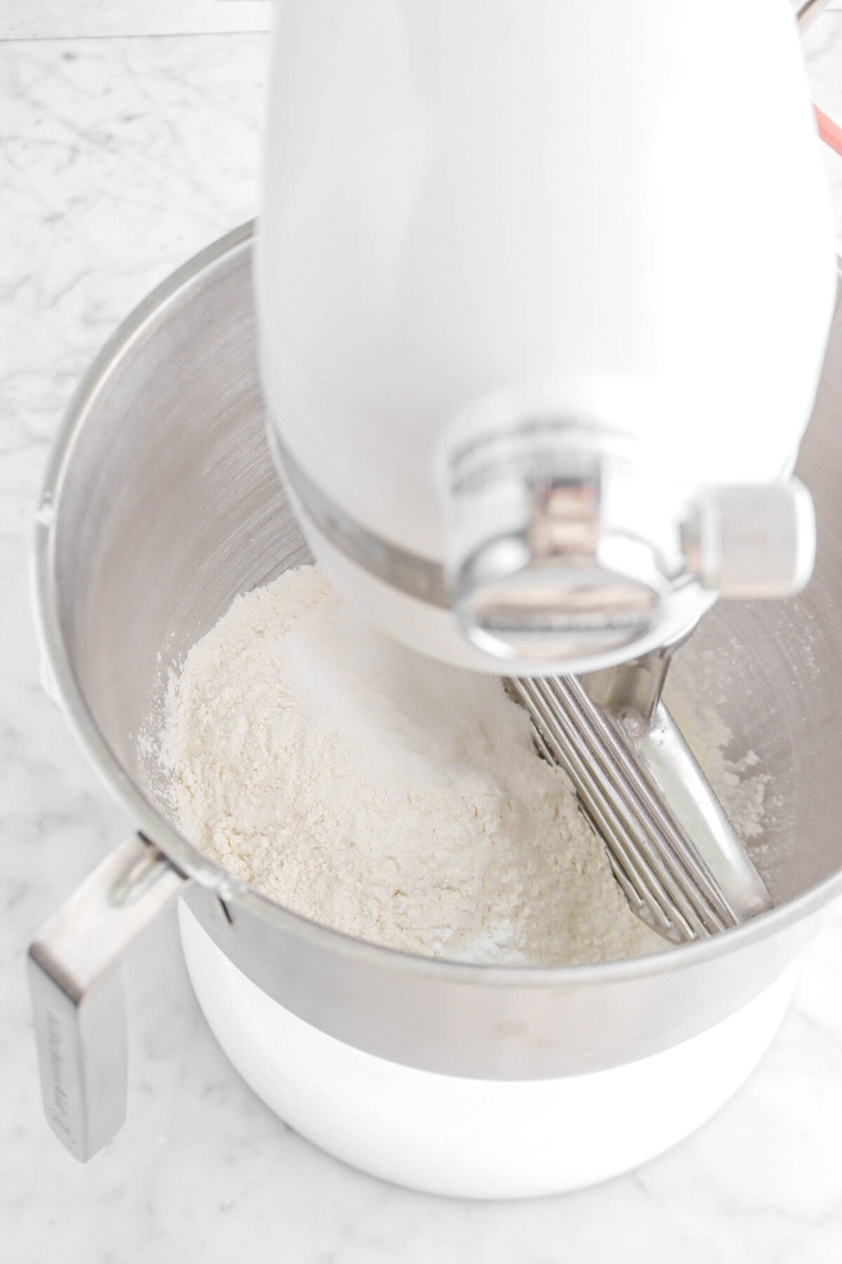 dry ingredients in stand mixer