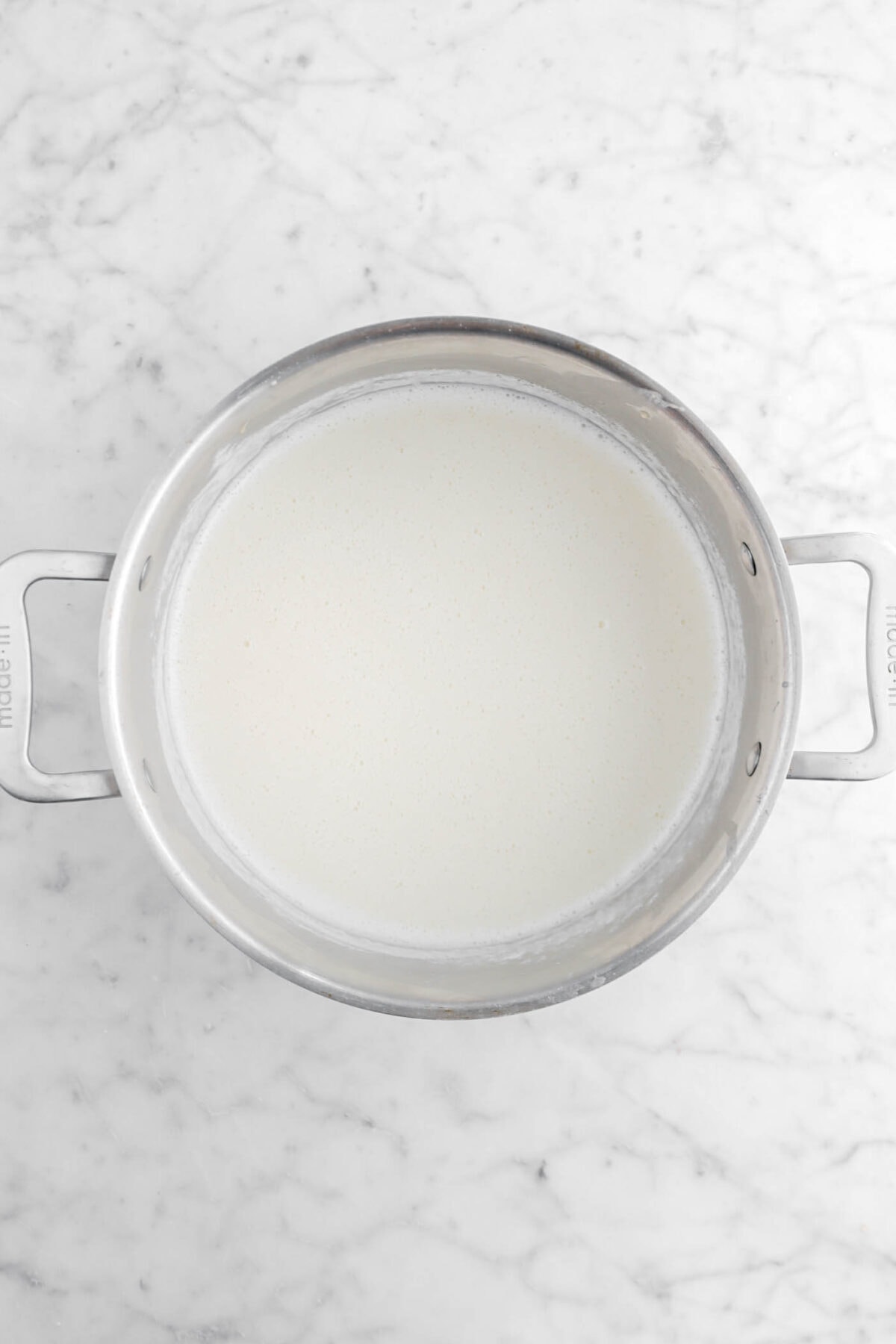 milk mixture in large pot