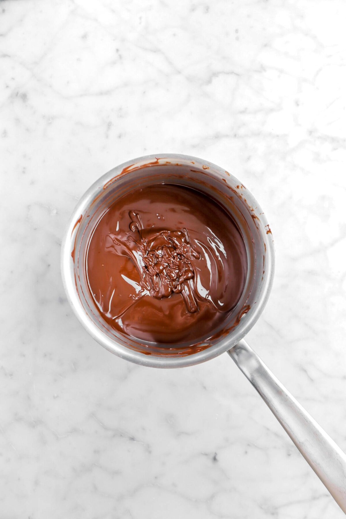 melted chocolate in small pot