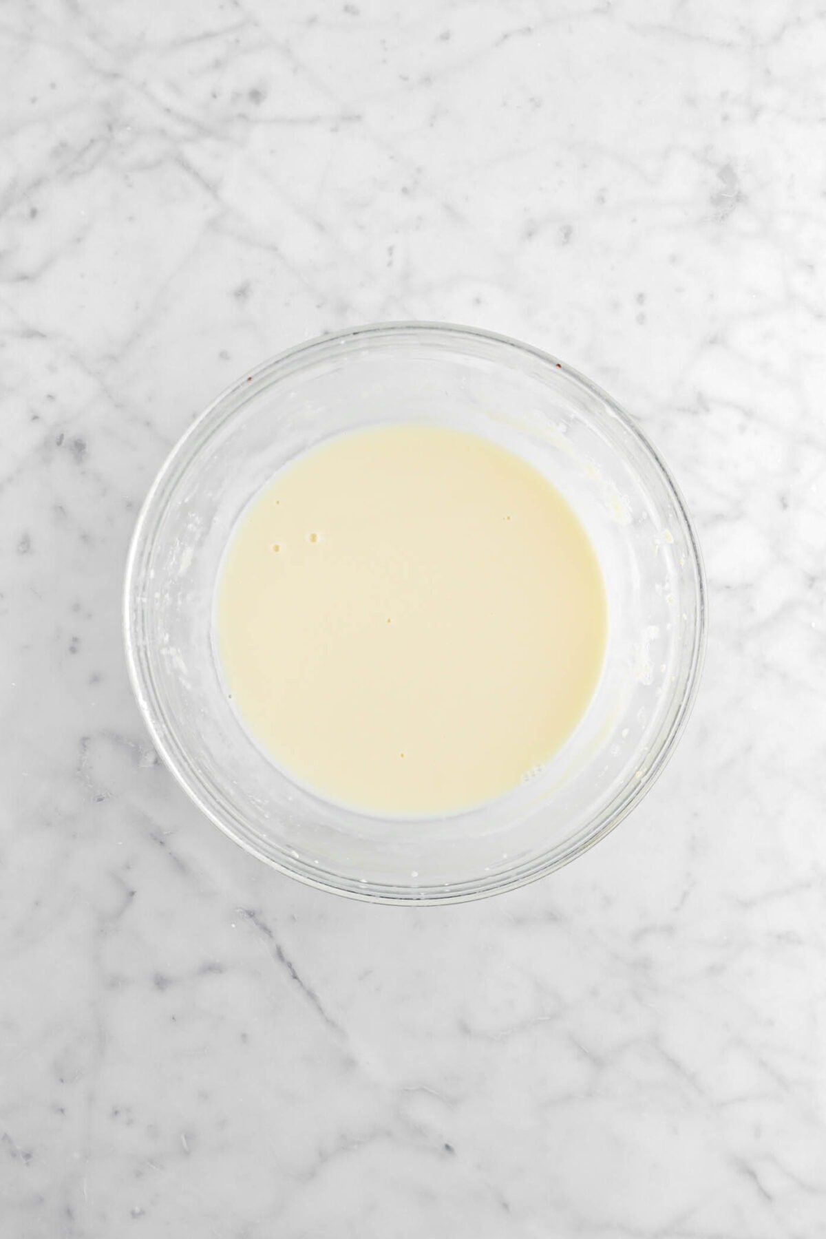 vanilla custard in glass bowl