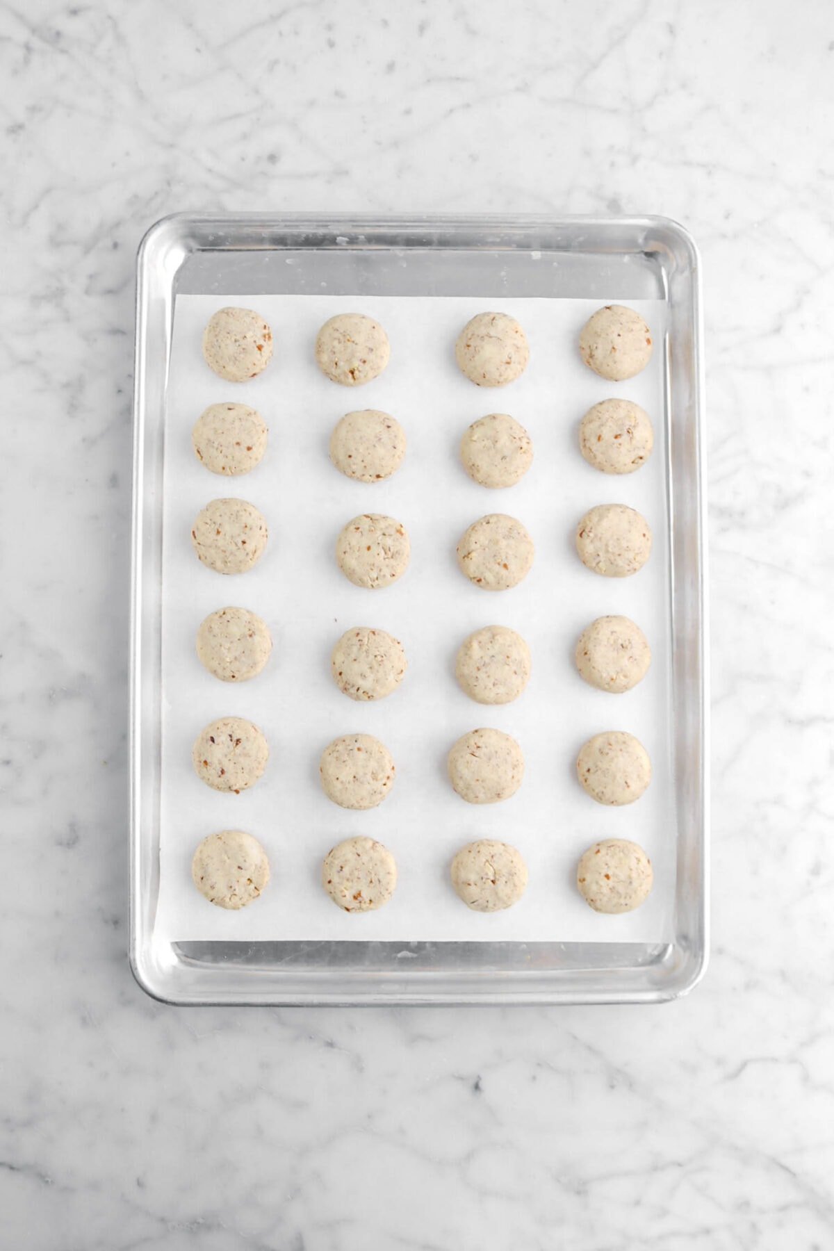 baked cookies on lined sheet pan