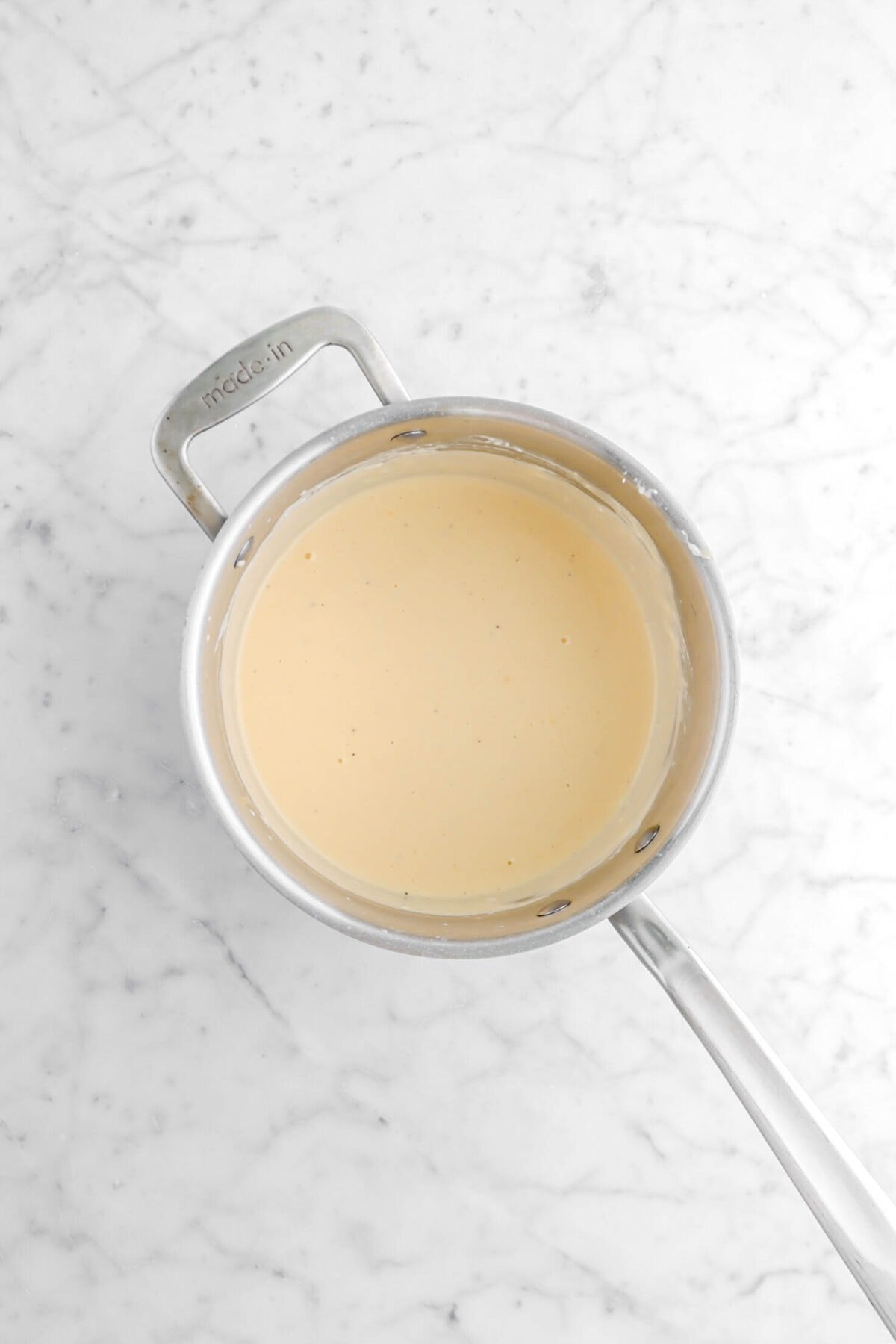 cheese sauce in small pot
