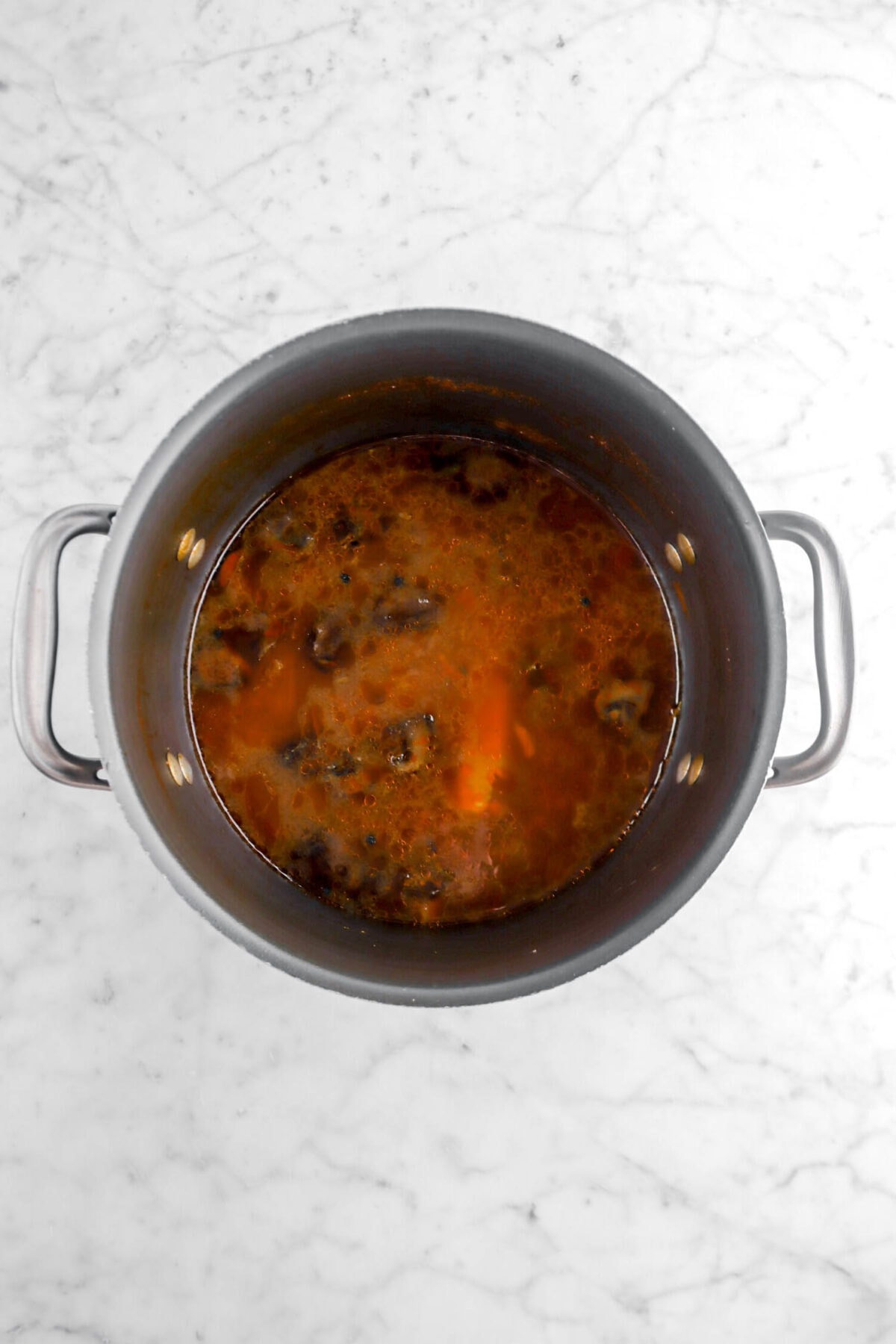 vegetable broth in large stock pot