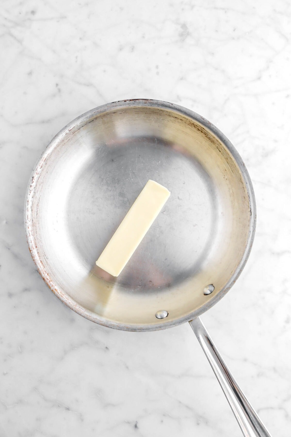 stick of butter in skillet.