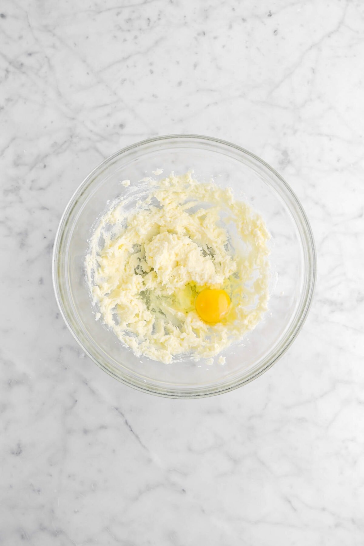 egg added to creamed butter.