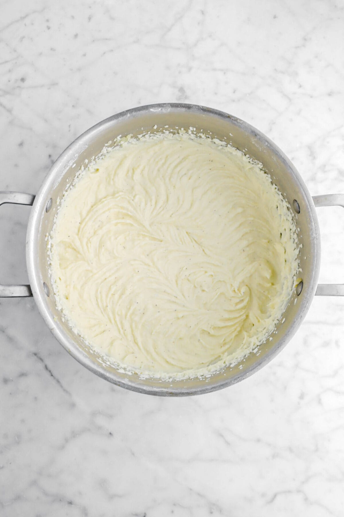 creamy mashed potatoes in large stock pot.