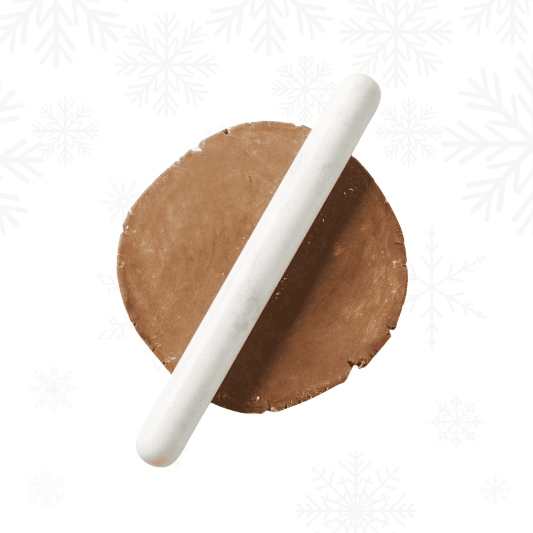 marble rolling pin on cookie dough.