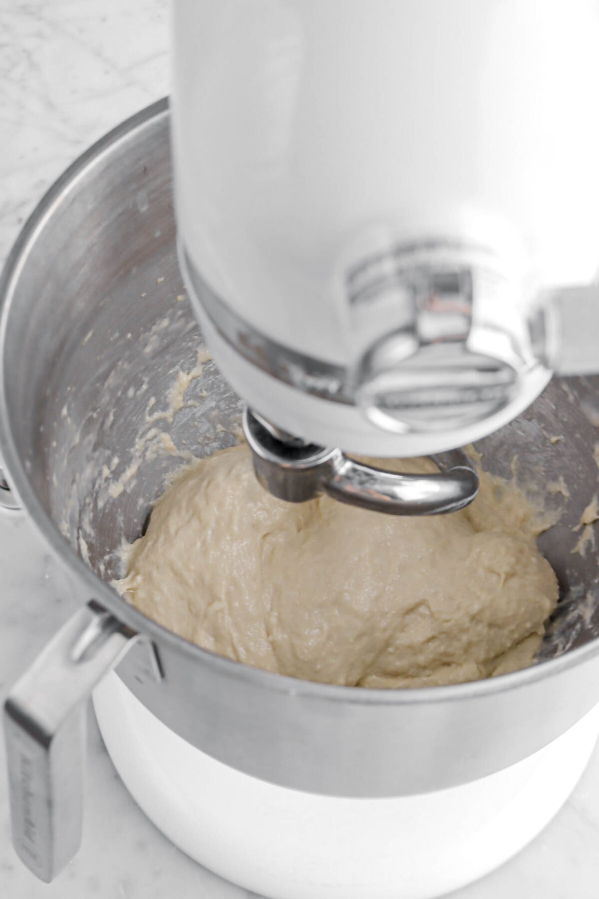 water and dough mixed together.