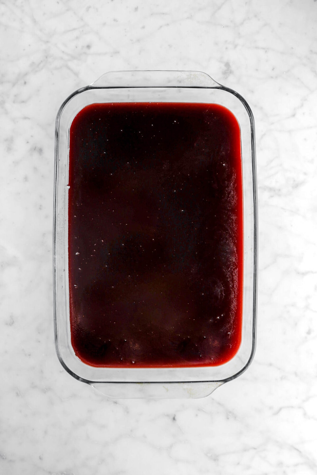 set jelly in large glass casserole.