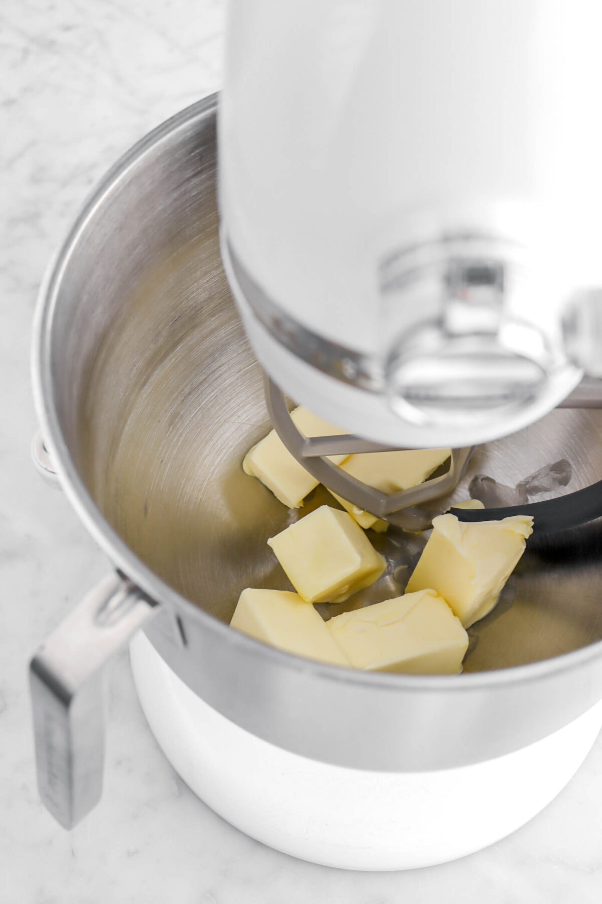 butter in stand mixer.
