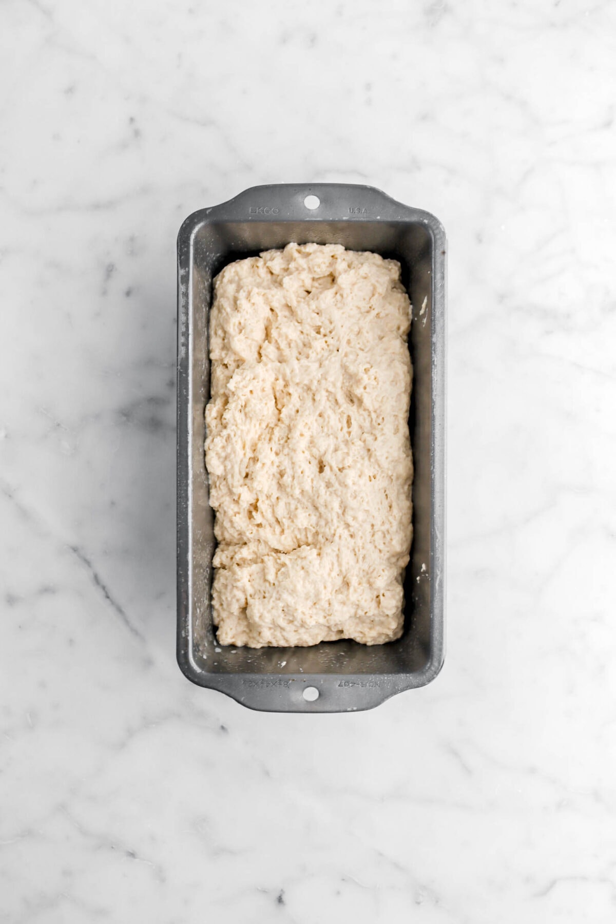 dough in small loaf pan.