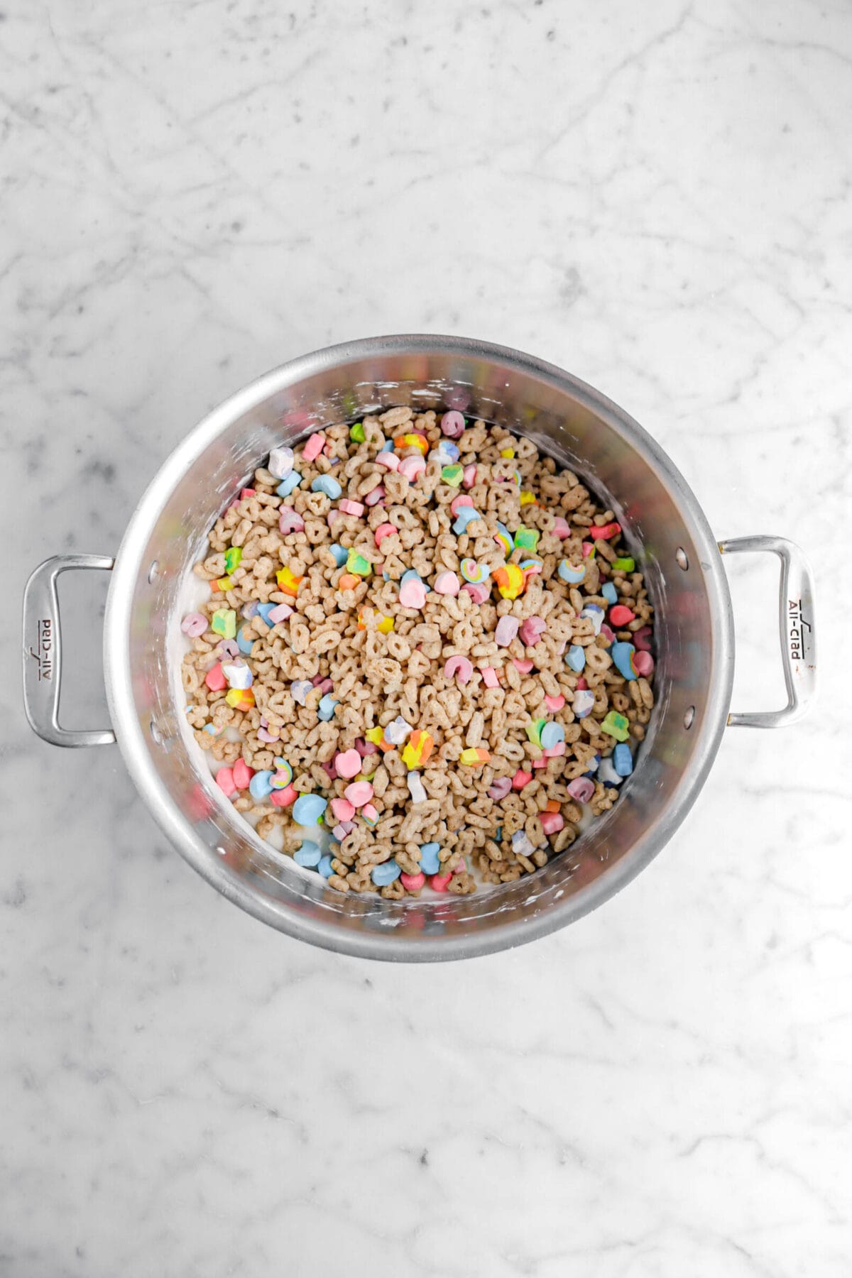 lucky charms added to pot.
