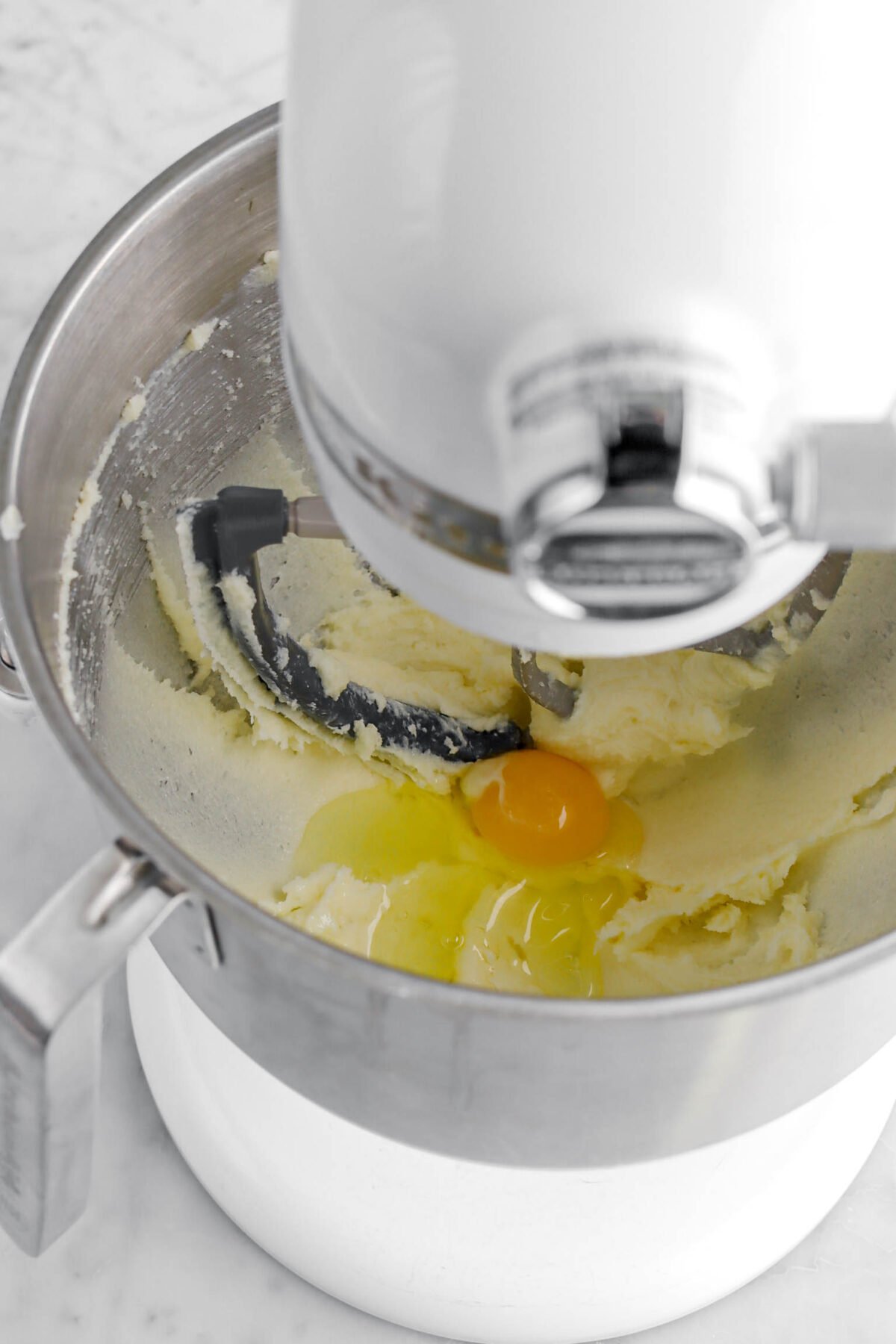 egg added to butter mixture.