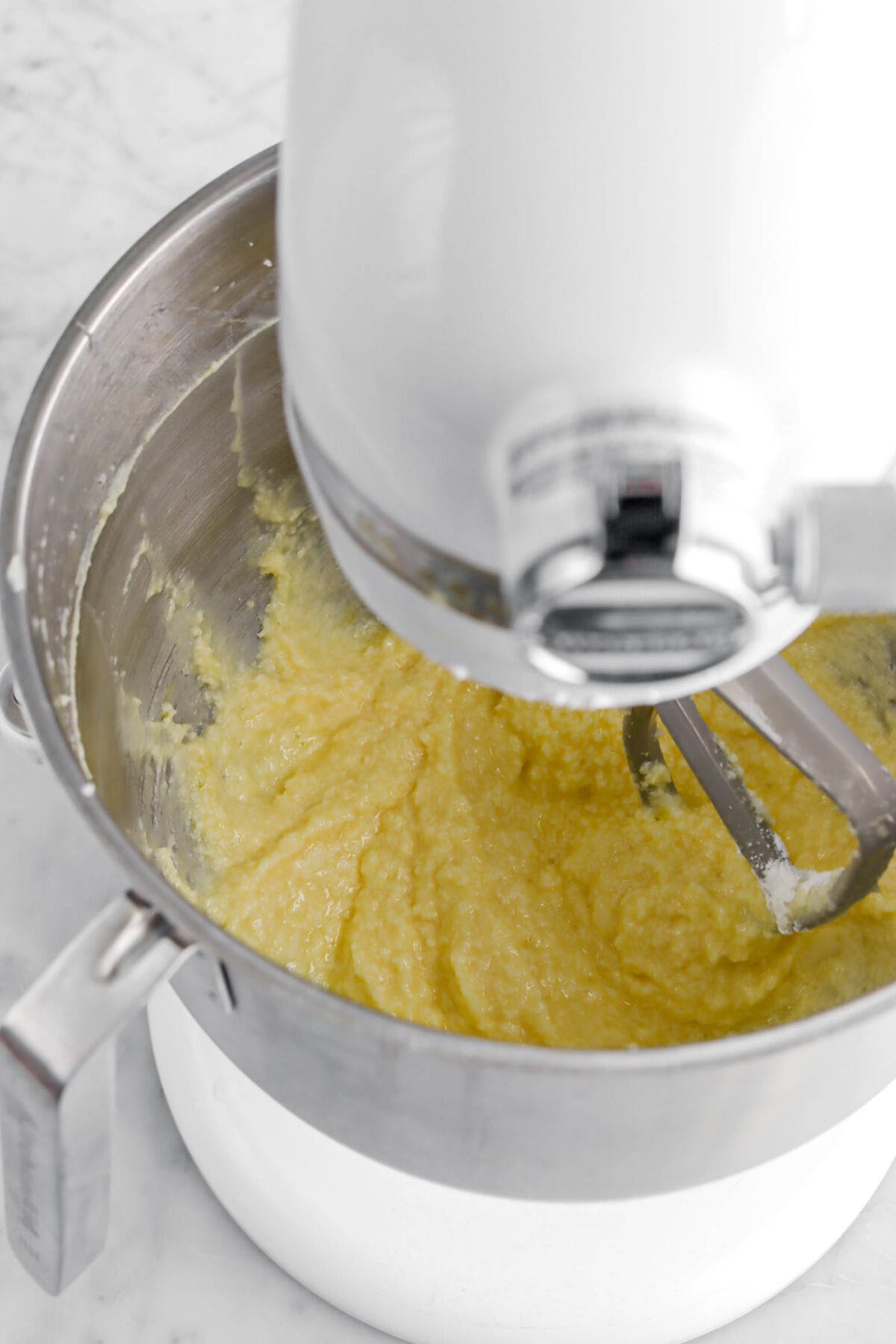 flour stirred into butter mixture.