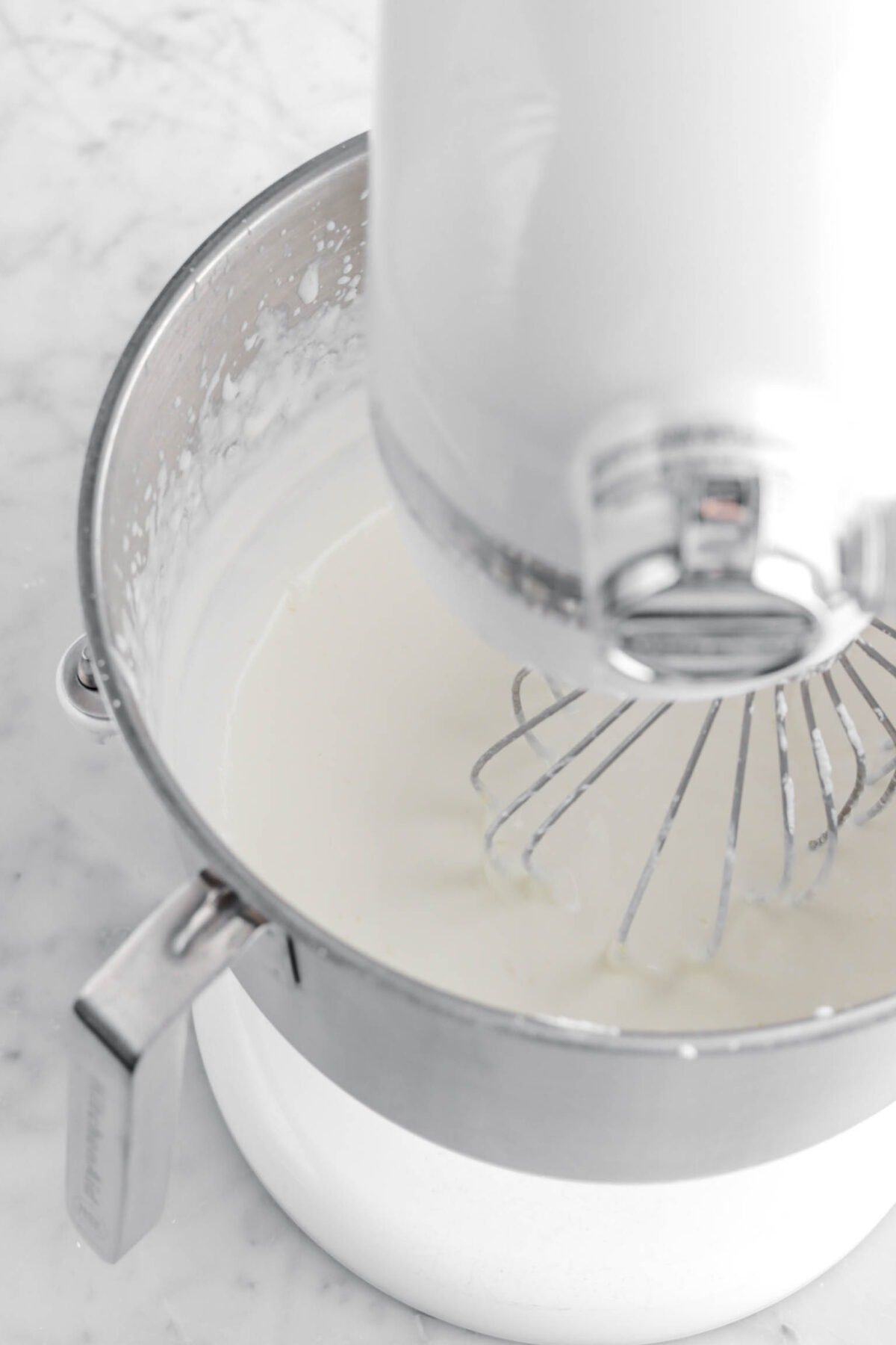 lightly whipped cream in stand mixer.