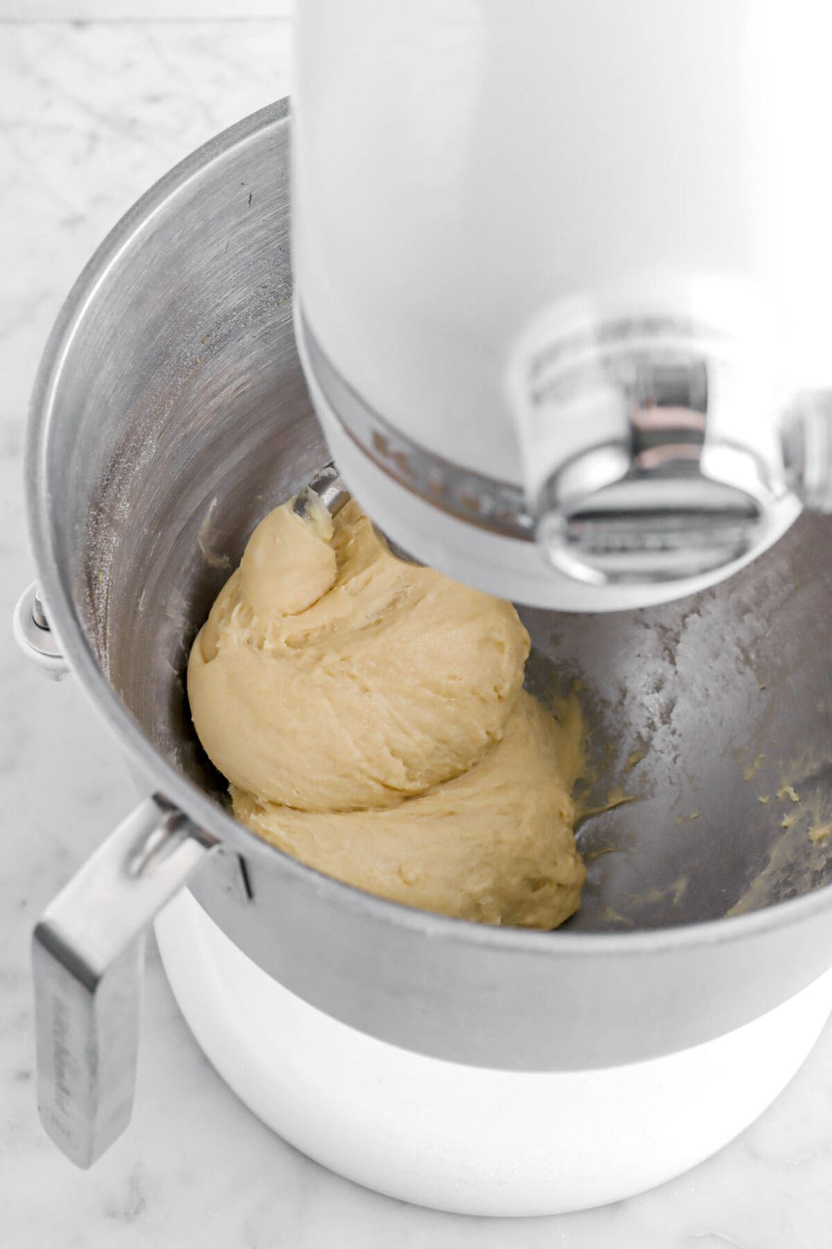 smooth dough in stand mixer.
