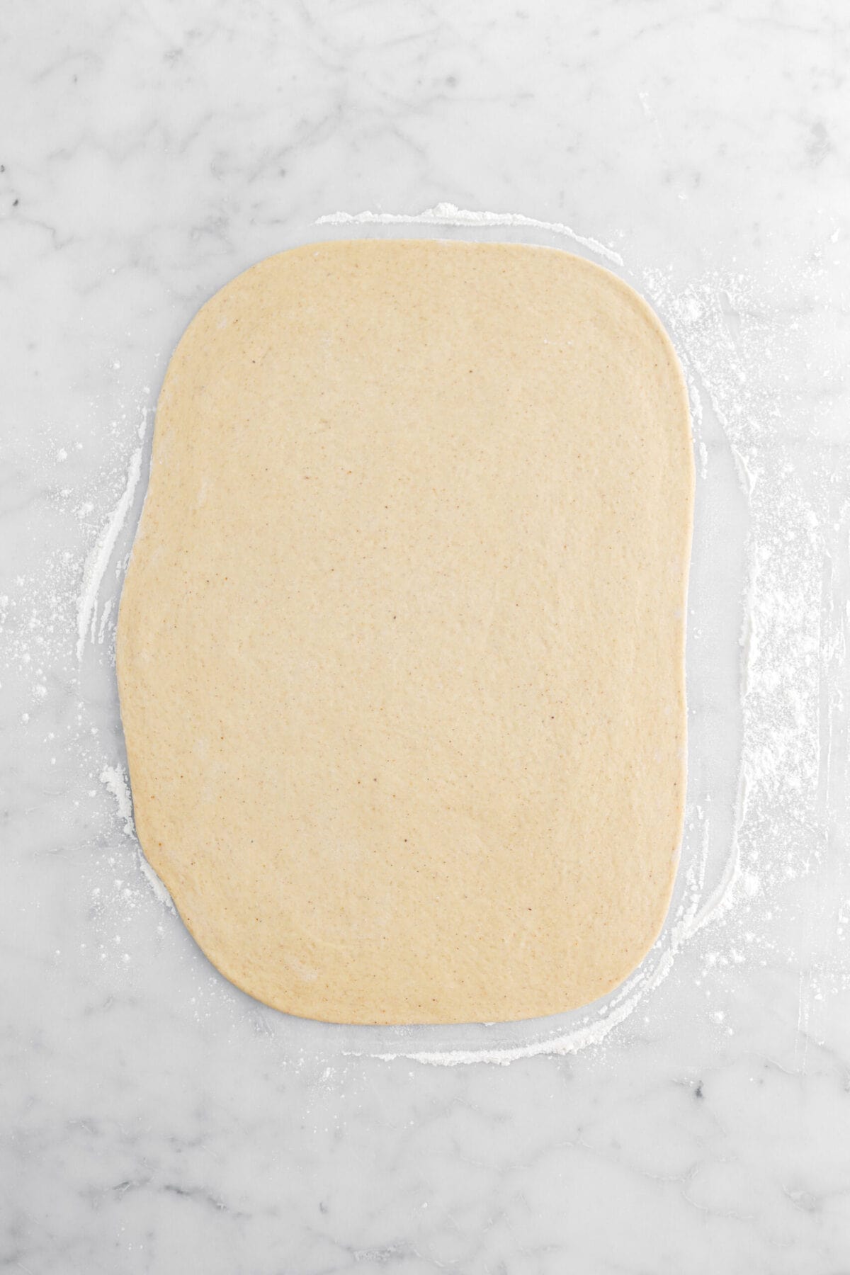 dough rolled in rectangular shape.