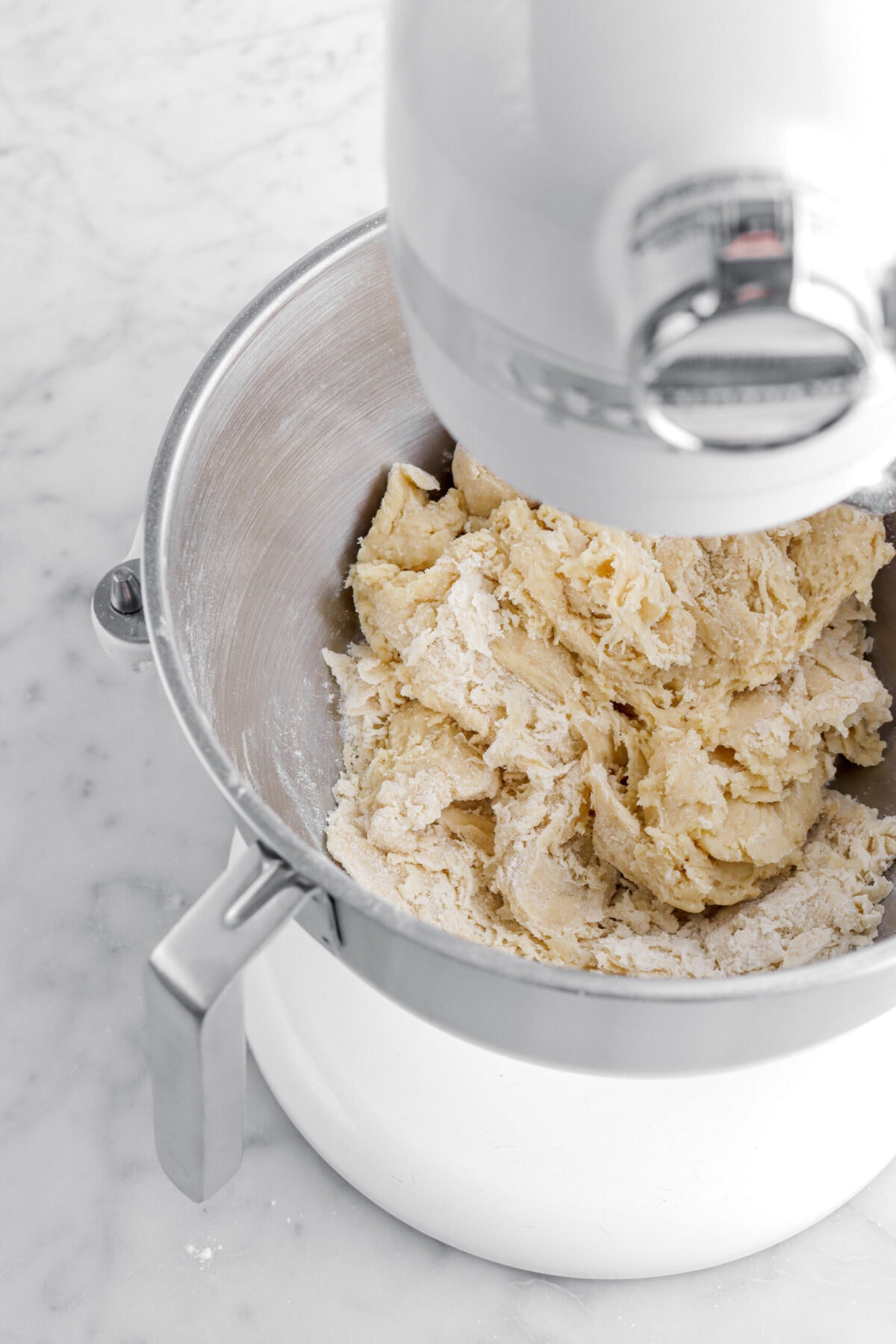 rough dough in stand mixer.