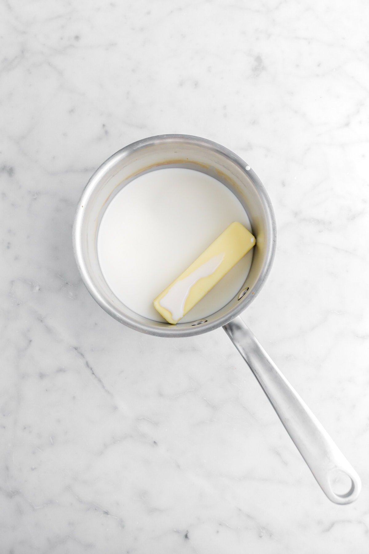butter and milk in small saucepan.