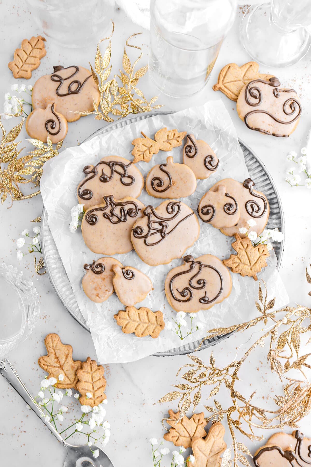 Pumpkin Spice Cutout Cookies with Spiced Maple Icing