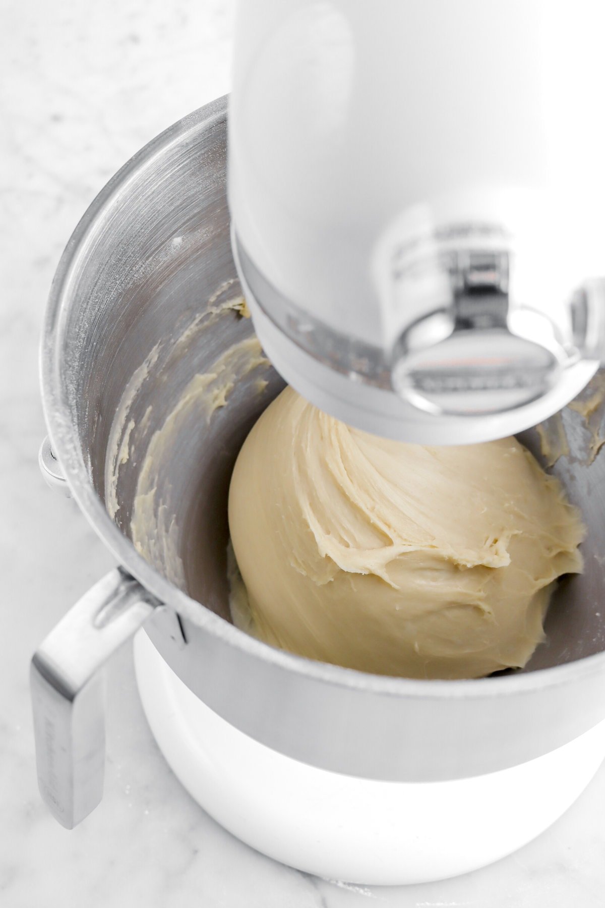 smooth dough in stand mixer.