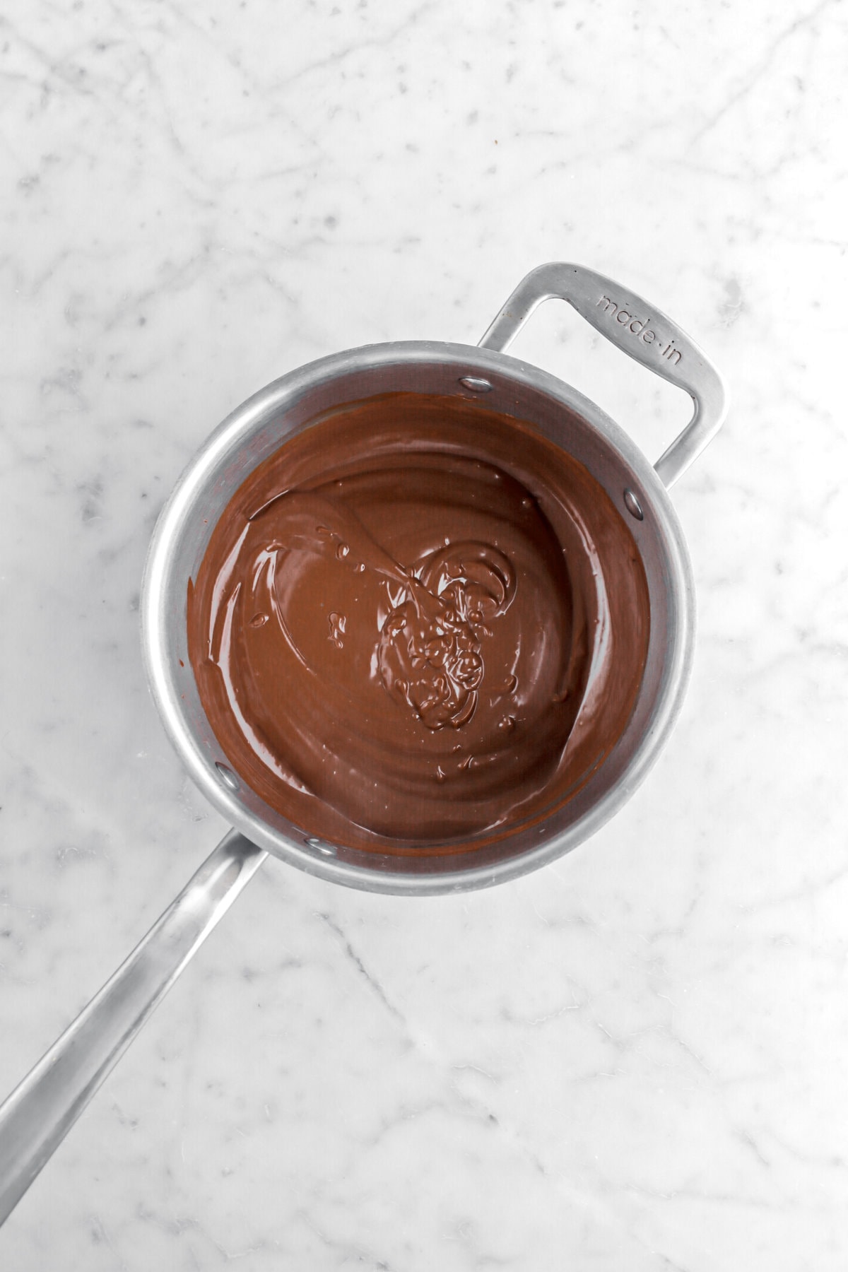 vanilla stirred into chocolate pudding.