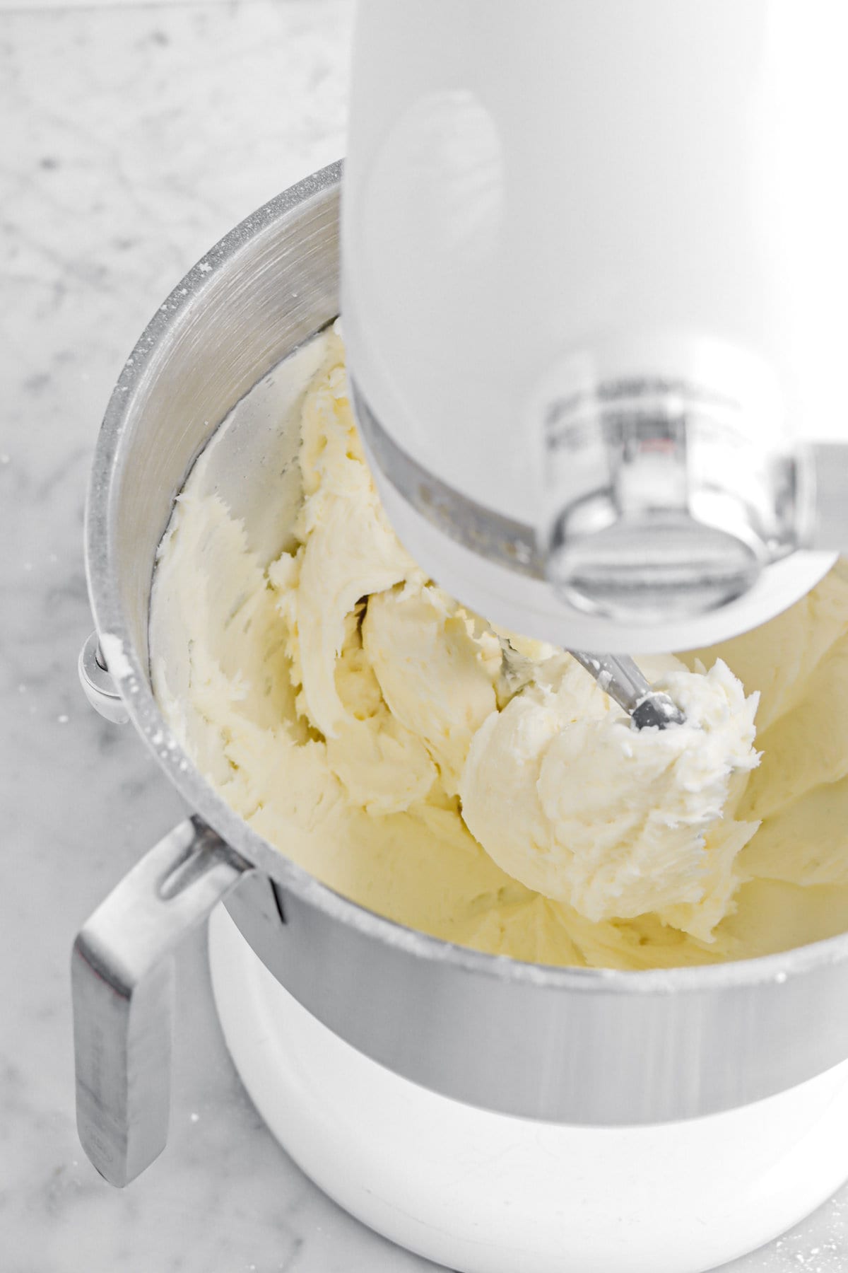 thick buttercream in stand mixer.