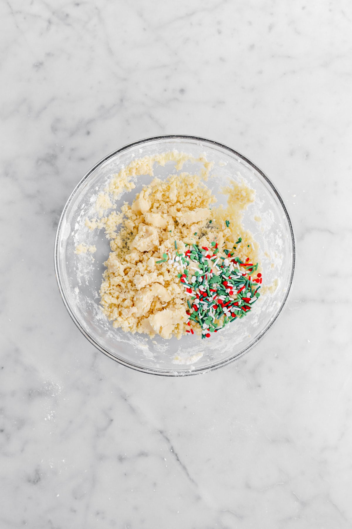 sprinkles added to cookie dough.
