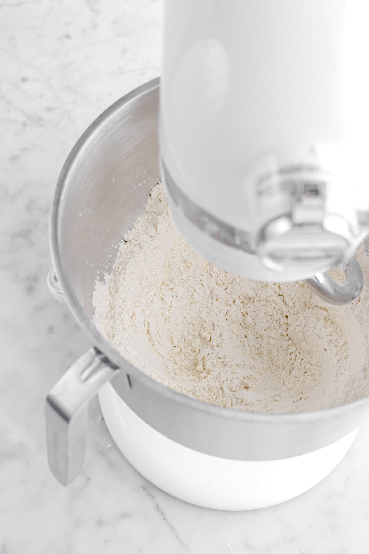 flour mixture in stand mixer.