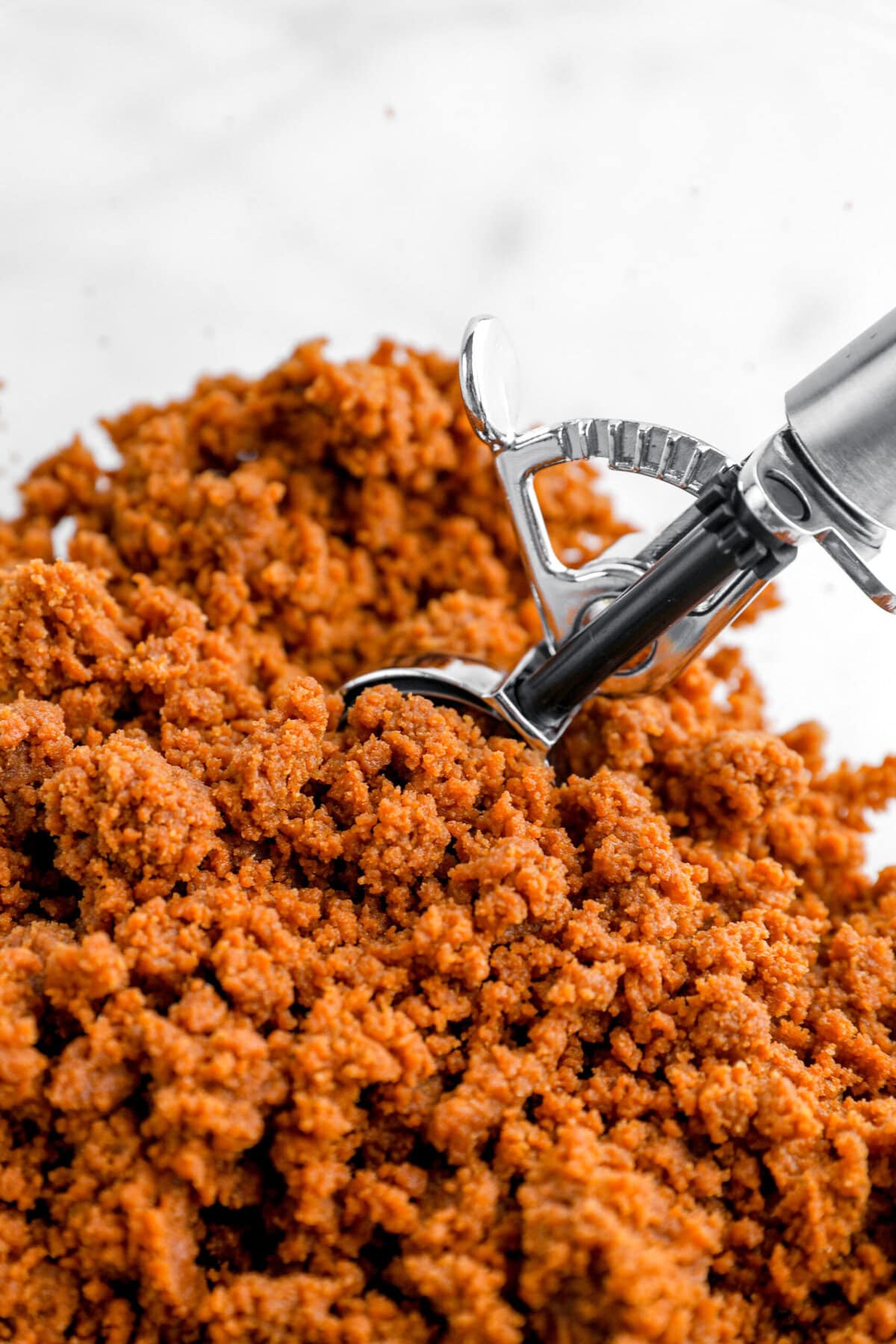 cookie scoop in biscoff dough.